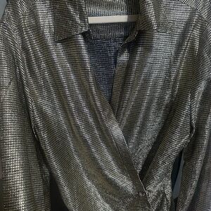 Zara Gold Blouse with Elegant Textured Design